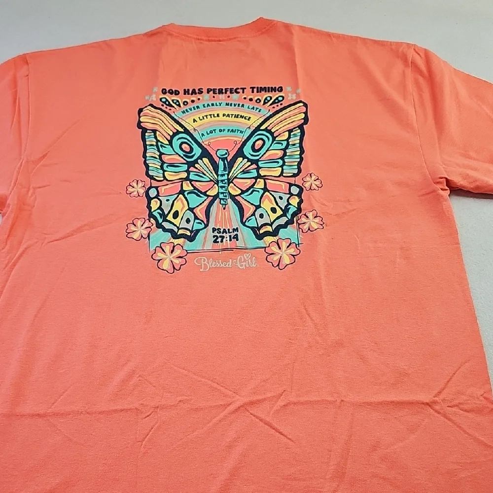 Orange Butterfly Graphic Tee - Picture 2 of 7